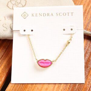 Kendra Scott Lips Gold Hot Pink Mother-of-Pearl Necklace fashion